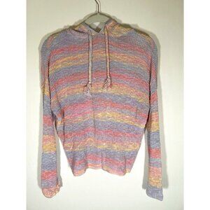 27 Miles Malibu Tatiana chunky cotton pastel striped pullover hoodie XS beachy